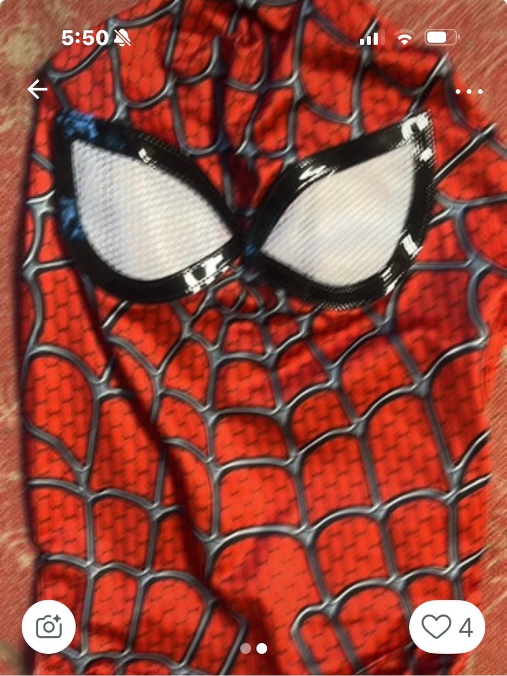 Source Unknown Red & White Superhero menโs costume and Mask size small